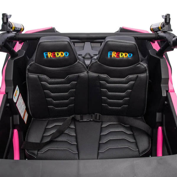 24V 4x4 Freddo Storm UTV 2 Seater ride-on car for kids, angled view showcasing its design and features.