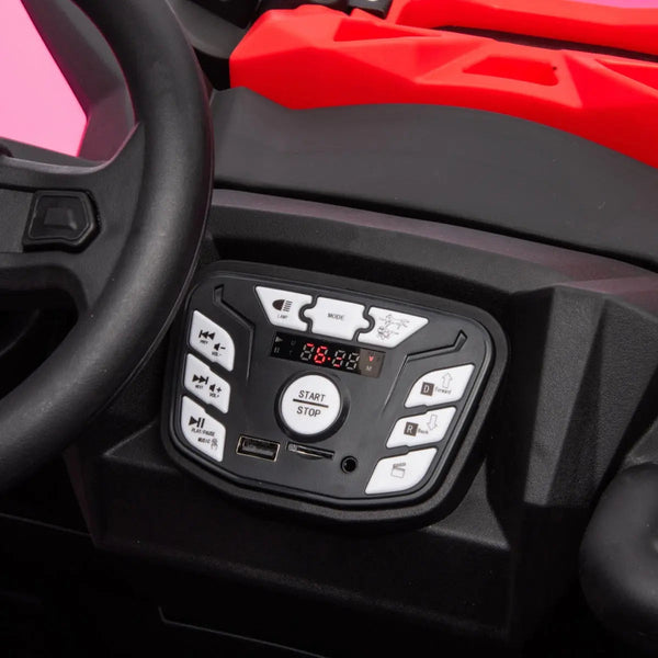 24V 4x4 Freddo Storm UTV 2 Seater ride-on car for kids, shown from angle 23, perfect for outdoor adventures.