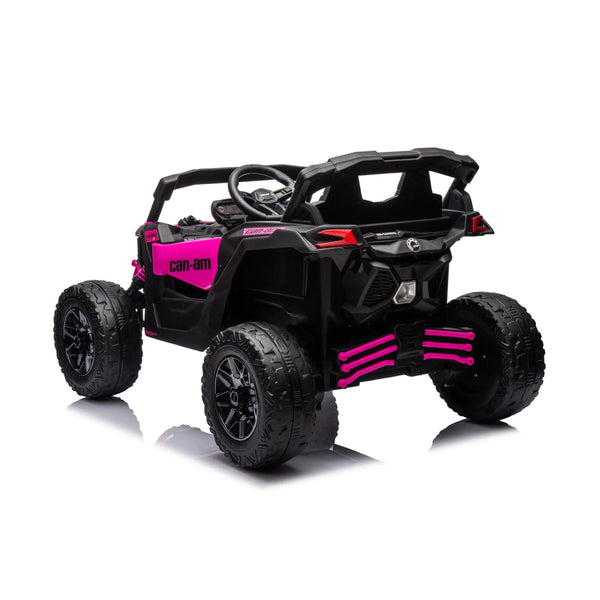 Kids electric ride-on 24V Can-Am Maverick UTV, one-seater, angled view showcasing fun and adventure for toddlers.