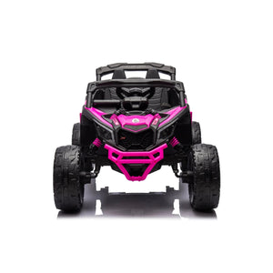 Kids electric ride-on 24V Can-Am Maverick UTV, single-seater, angled view showcasing fun and adventure for toddlers.