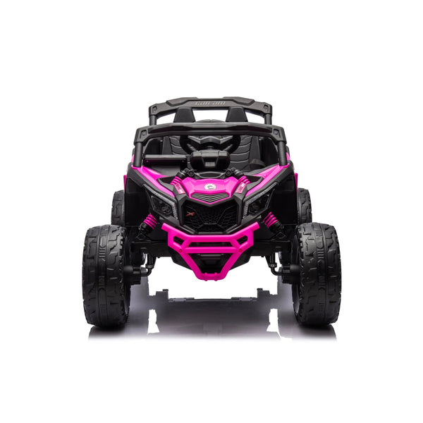 Kids electric ride-on 24V Can-Am Maverick UTV, single-seater, angled view showcasing fun and adventure for toddlers.