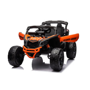 24V Can-Am Maverick kids electric ride-on UTV in angle view, perfect for adventurous little drivers.
