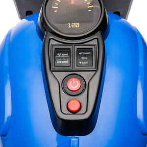 12V Freddo Kids Cruiser motorcycle for toddlers, angled view showcasing its vibrant design and single seat.
