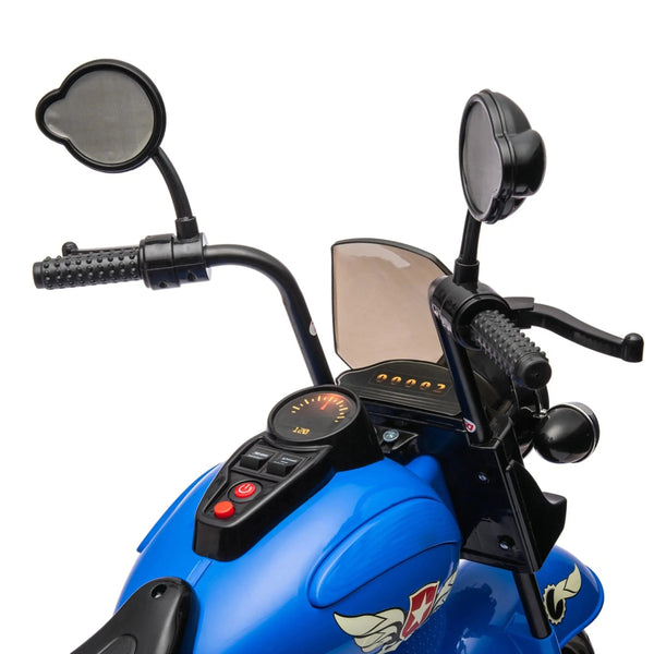 12V Freddo Kids Cruiser motorcycle for toddlers, angle view showcasing vibrant design and single seat for safe riding fun.
