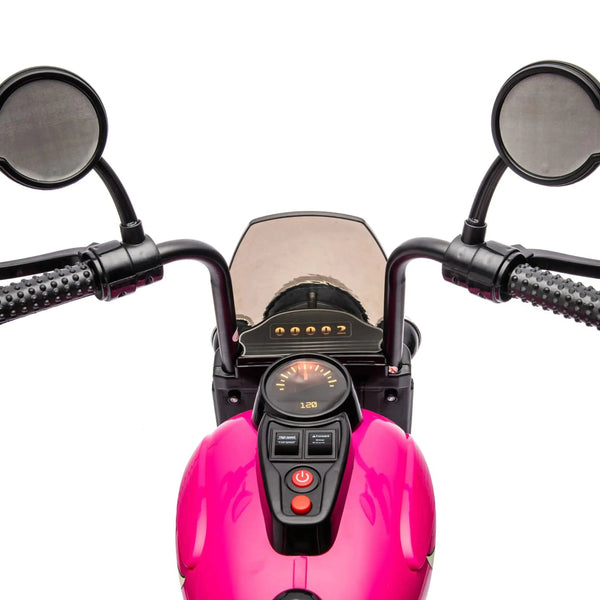 12V Freddo Kids Cruiser motorcycle for kids, angle view, perfect ride-on car for outdoor fun and adventure.