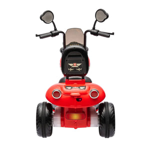12V Freddo Kids Cruiser motorcycle for kids, one-seater ride-on car, angled view showcasing vibrant design and features.