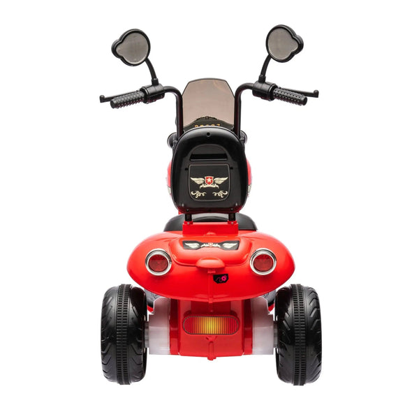 12V Freddo Kids Cruiser motorcycle for kids, one-seater ride-on car, angled view showcasing vibrant design and features.