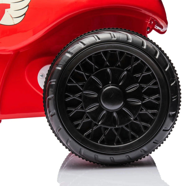 12V Freddo Kids Cruiser motorcycle for toddlers, 1 seater, angled view showcasing vibrant design and fun features.