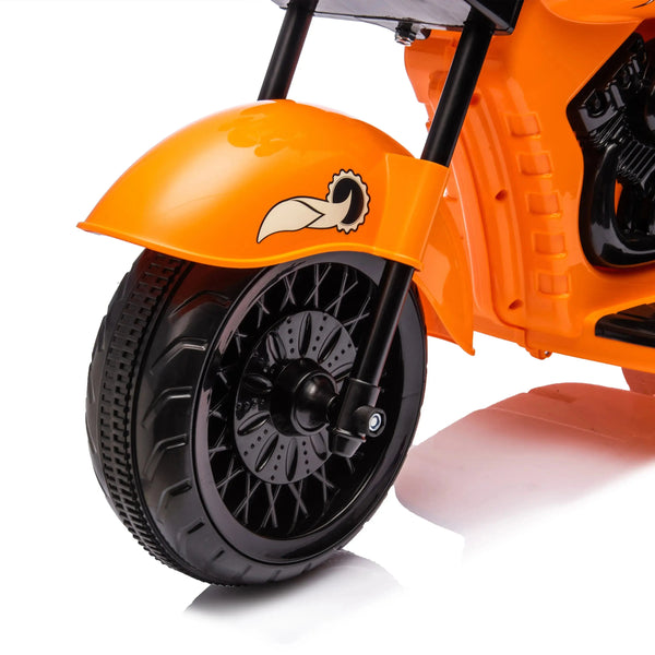 12V Freddo Kids Cruiser motorcycle for kids, one-seater ride-on car, angled view showcasing vibrant design and features.