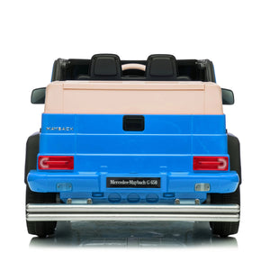 12V Mercedes Maybach G650 Landaulet ride-on car for kids, single seater, angled view showcasing luxury design.