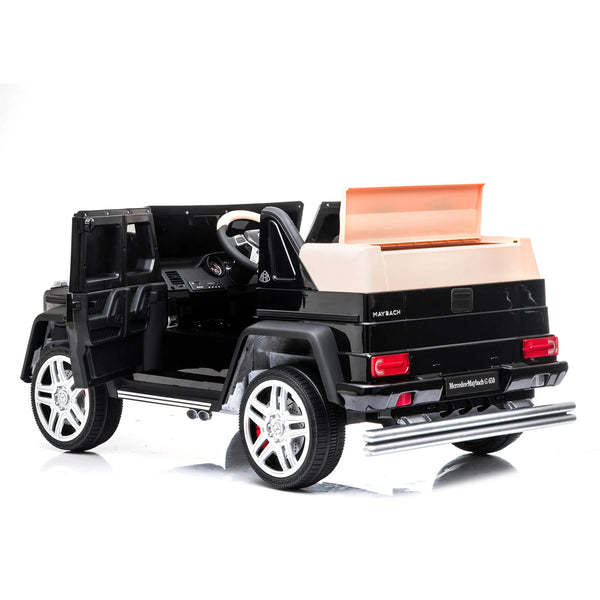 12V Mercedes Maybach G650 Landaulet ride-on car for kids, showcasing sleek design from angle 9.