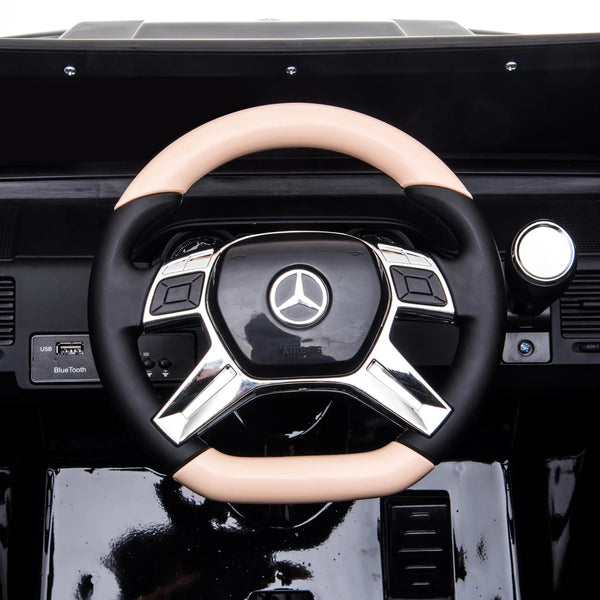 12V Mercedes Maybach G650 Landaulet ride-on car for kids, single seater, angled view showcasing luxury design.