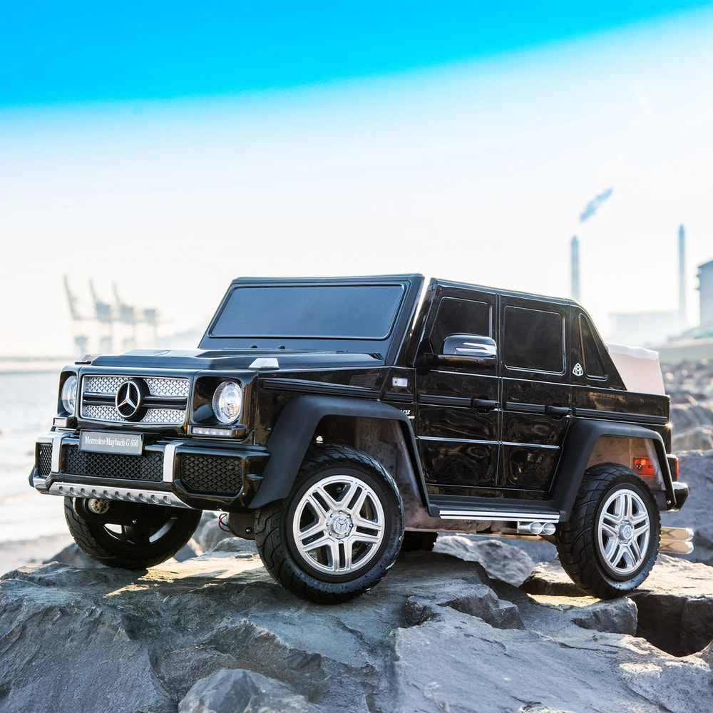 12V Mercedes Maybach G650 Landaulet ride-on car for kids, one-seater, stylish design, perfect for outdoor fun.