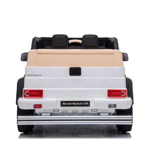 12V Mercedes Maybach G650 Landaulet ride-on car for kids, single seater at angle 31, stylish and fun outdoor toy.