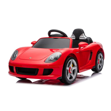 12V Porsche Carrera GT ride-on car for kids, one-seater, stylish design, perfect for outdoor fun and adventure.