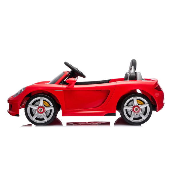 12V Porsche Carrera GT ride-on car for kids, showcasing sleek design from angle 5. Perfect for young car enthusiasts!