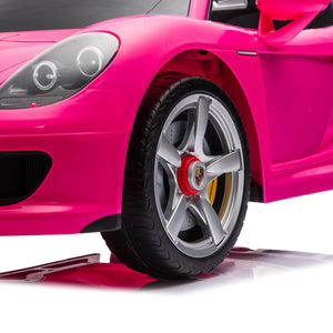 12V Porsche Carrera GT 1 Seater Ride On Car for kids, angled view showcasing sleek design and vibrant colors.