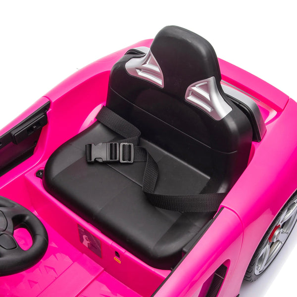 12V Porsche Carrera GT ride-on car for kids, angled view showcasing sleek design and vibrant colors.