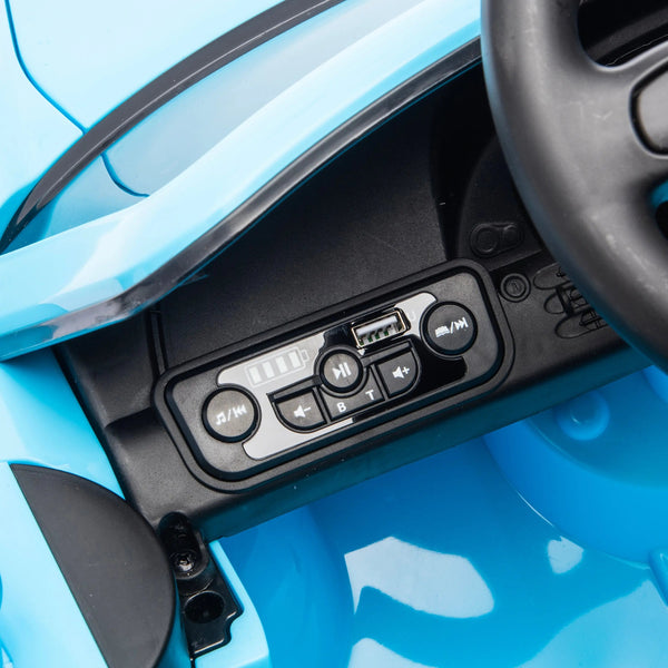12V Porsche Carrera GT ride-on car for kids, one-seater, angled view showcasing sleek design and vibrant colors.
