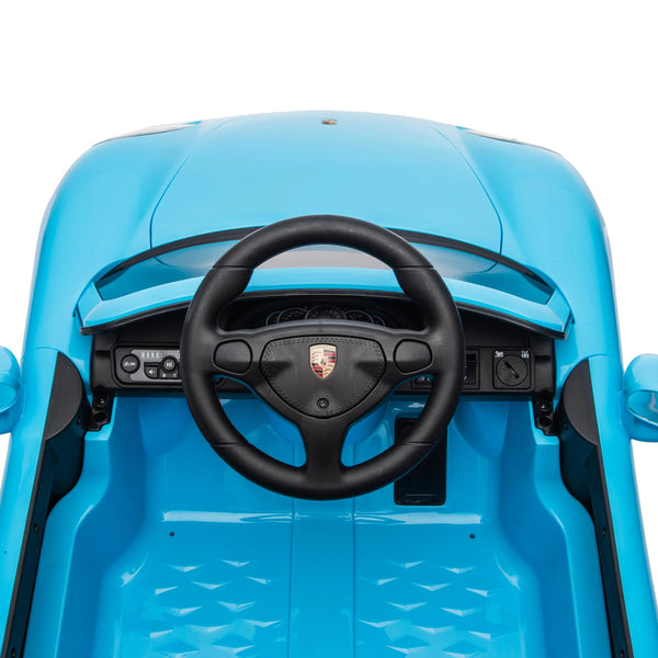 12V Porsche Carrera GT 1 Seater Ride On Car for kids, angled view showcasing sleek design and vibrant colors.