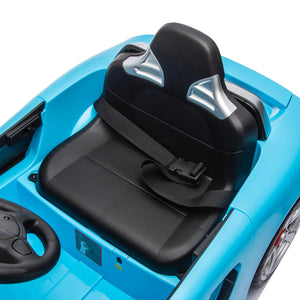 12V Porsche Carrera GT ride-on car for kids, single seater, angled view showcasing sleek design and vibrant colors.