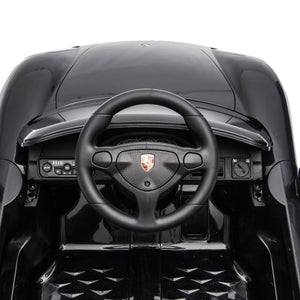 12V Porsche Carrera GT ride-on car for kids, angled view showcasing sleek design and vibrant color.