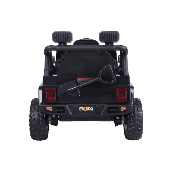12V Freddo Ranger 4x4 Ride On car for kids, shown from angle 3, perfect for outdoor adventures.