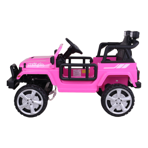 12V Freddo Ranger 4x4 Ride On car for kids, angled view showcasing its rugged design and vibrant colors.