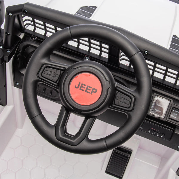 12V Freddo Ranger 4x4 Ride On car for kids, angled view showcasing its rugged design and vibrant colors.