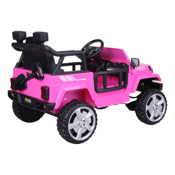 12V Freddo Ranger 4x4 Ride On car for kids, angled view showcasing its design and features.