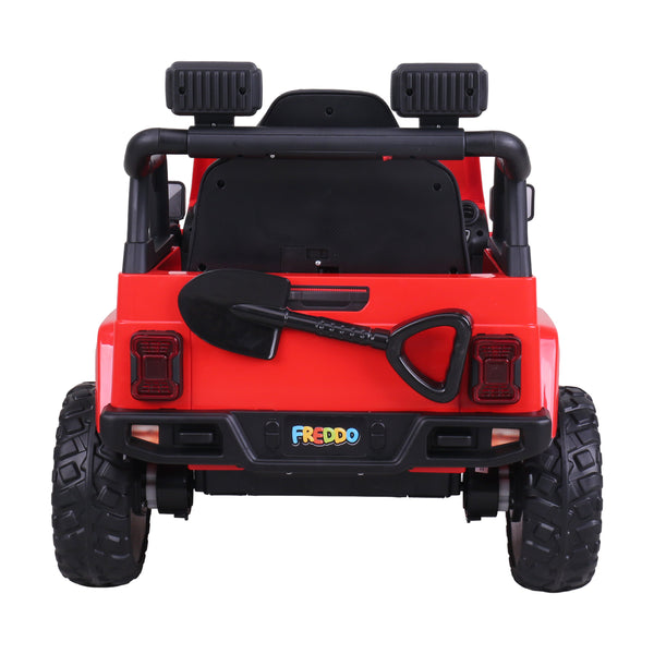 12V Freddo Ranger 4x4 Ride On car for kids, shown from angle 19, perfect for outdoor adventures.