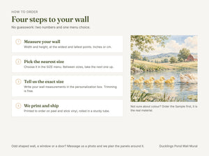 Watercolor Ducklings Pond Farm Wall Mural, image 6