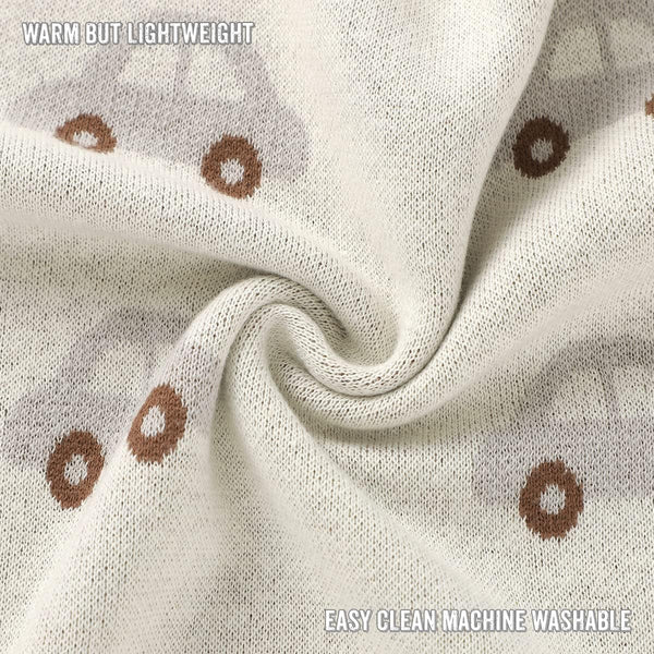Whimsy Collection - Luxury 100% Cotton Knit Swaddle Baby Blanket