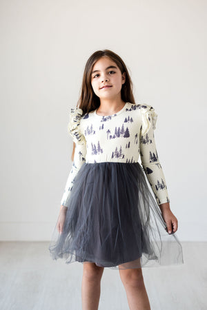 Long Sleeve Tulle Dress - Sasquatch