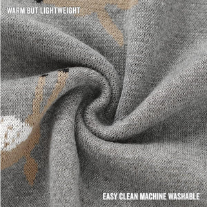 Luxury Cotton Deer Knit Swaddle Baby Blanket - MOOGCO Baby