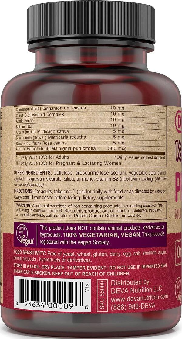 Deva Prenatal Vegan Multivitamin & Mineral: Support Mom & Baby Naturally (90 Tablets)