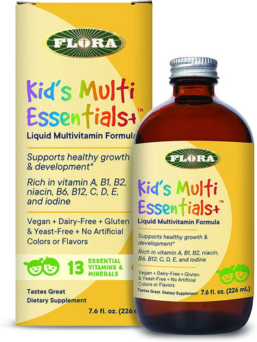 Flora Kids Essential Multivitamin Liquid 7.6 Fl Oz - Nutritional support for healthy growth in children.
