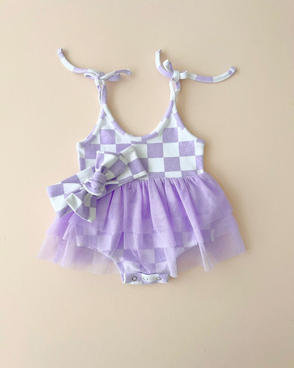 Checkered Headband | Lavender