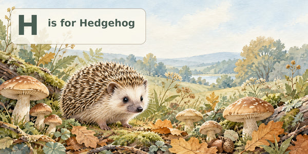 Watercolor H is for Hedgehog Alphabet Wall Mural, image 3