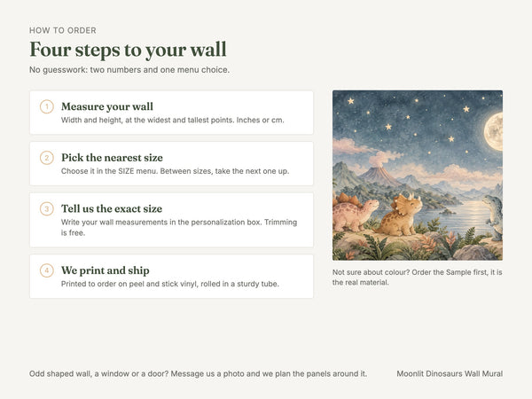 Watercolor Moonlit Dinosaurs Wall Mural, image 6