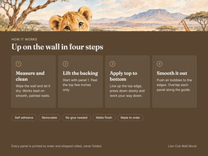 Watercolor Lion Cub Safari Wall Mural, image 9