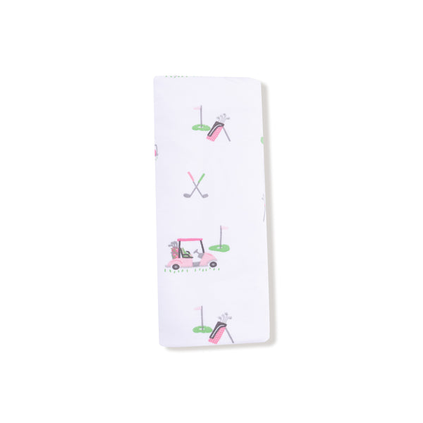 Baby Golf Carts - Pink - Ruffle Burp Cloth