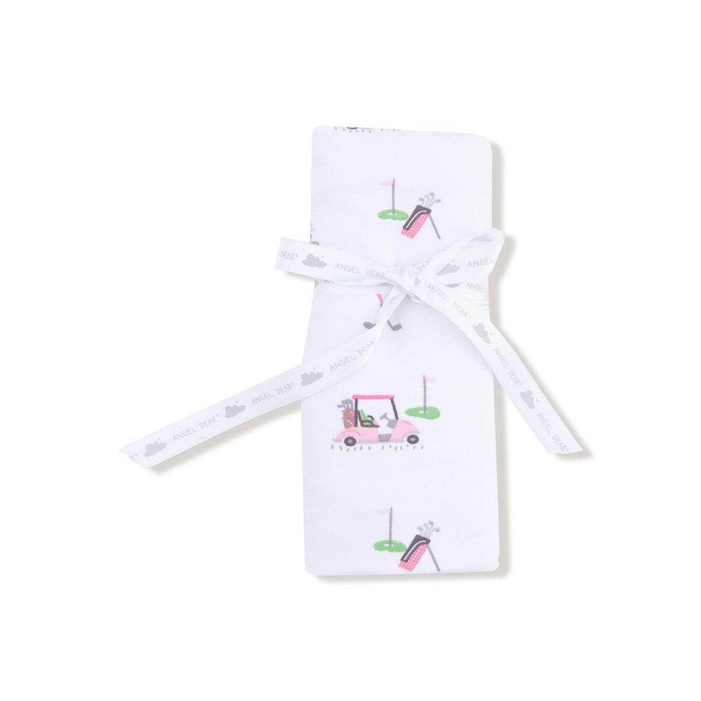 Baby Golf Carts - Pink - Ruffle Burp Cloth