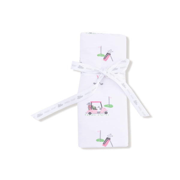 Baby Golf Carts - Pink - Ruffle Burp Cloth