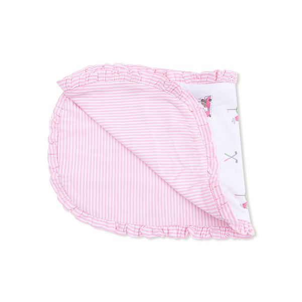 Baby Golf Carts - Pink - Ruffle Burp Cloth
