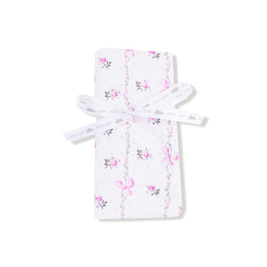 Dainty Buds and Bows Stripe - Ruffle Burp Cloth