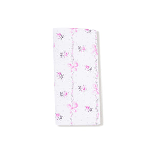 Dainty Buds and Bows Stripe - Ruffle Burp Cloth
