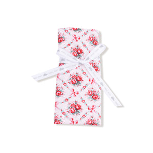 Rose Bow Lattice - Ruffle Burp Cloth