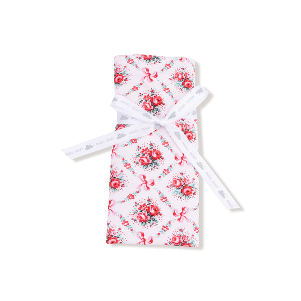 Rose Bow Lattice - Ruffle Burp Cloth