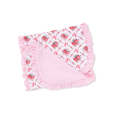 Rose Bow Lattice - Ruffle Burp Cloth